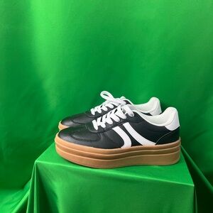 Women's Black and White Sneakers